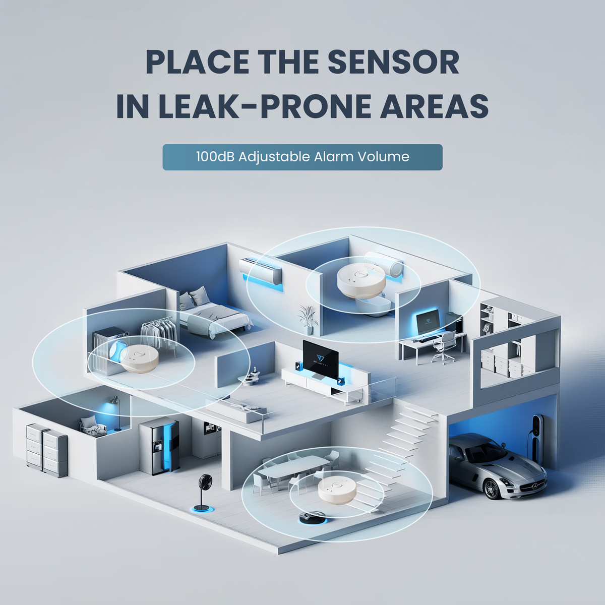 MoniLeak Flood Sensor LR80 Water Leak Detector