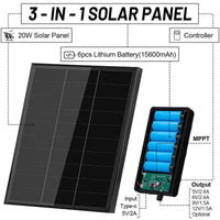 D20 - 6 PRO Solar Panel With Built In Battery Kit